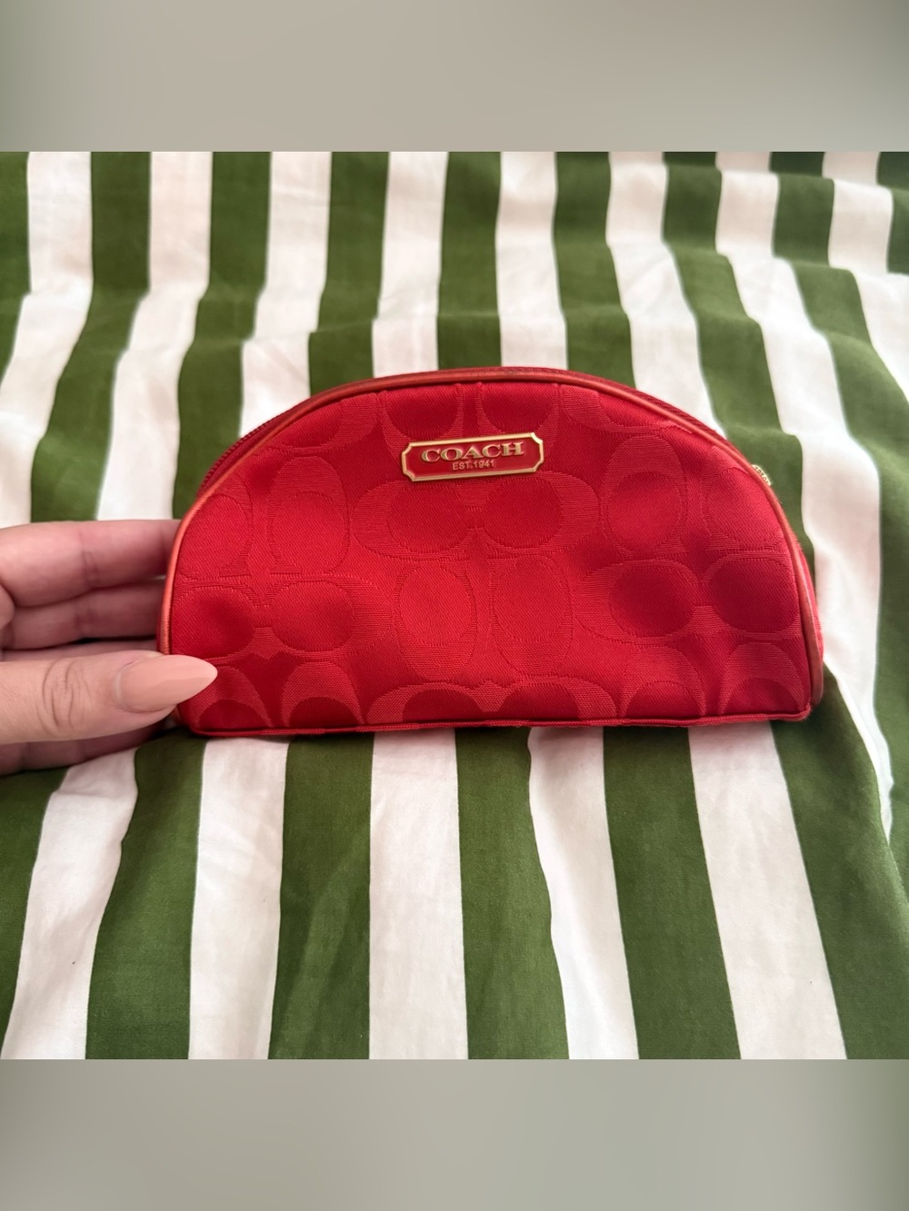 Vintage Coach Y2K Red Cosmetic Case